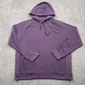 Lands End Activewear Knitted Pullover Hoodies Long Sleeves Men's Size XL Purple